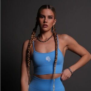 SINGLE WOLF “EVERSON SEAMLESS” HUXLEY BRA in BLUE CRANE